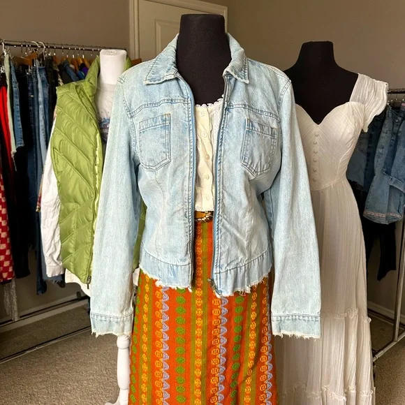 Zip-Up Denim Jacket - Picture 1 of 6